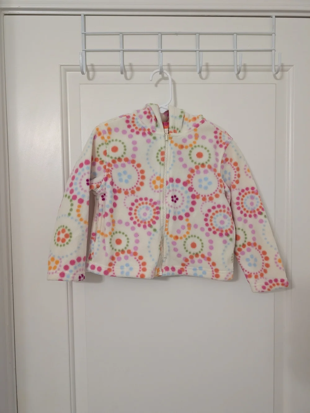 Vintage Gymboree Snow Blossom Size 4 Fleece Hoodie Jacket Floral Y2K